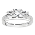 14k White Gold 2 1/3 carat Certified Lab Grown Diamond VS+ F+ Cushion Complete Three Stone Engagement Ring