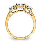 14k 2 1/3 carat Certified Lab Grown Diamond VS+ F+ Cushion Complete Three Stone Engagement Ring