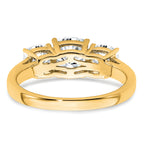 14k 2 1/3 carat Certified Lab Grown Diamond VS+ F+ Cushion Complete Three Stone Engagement Ring