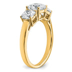 14k 2 1/3 carat Certified Lab Grown Diamond VS+ F+ Cushion Complete Three Stone Engagement Ring