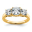 14k 2 1/3 carat Certified Lab Grown Diamond VS+ F+ Cushion Complete Three Stone Engagement Ring