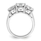14k White Gold 3 3/4 carat Certified Lab Grown Diamond VS+ F+ Cushion Complete Three Stone Engagement Ring