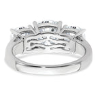 14k White Gold 3 3/4 carat Certified Lab Grown Diamond VS+ F+ Cushion Complete Three Stone Engagement Ring