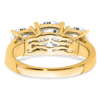 14k 3 3/4 carat Certified Lab Grown Diamond VS+ F+ Cushion Complete Three Stone Engagement Ring