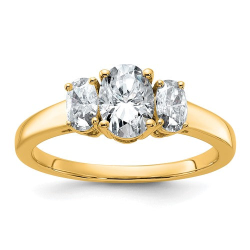 Three Stone Oval Engagement Ring in 14K Yellow Gold (1 1/3 ct. tw.), Size 7 - Sophia Jewelers