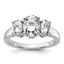 Oval Three-Stone Lab-Grown Diamond Engagement Ring in 14K White Gold (3 ct. tw.), Size 7 - Sophia Jewelers