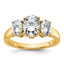 Three-Stone Oval Lab-Grown Diamond Engagement Ring in 14K Yellow Gold (3 ct. tw.), Size 7 - Sophia Jewelers