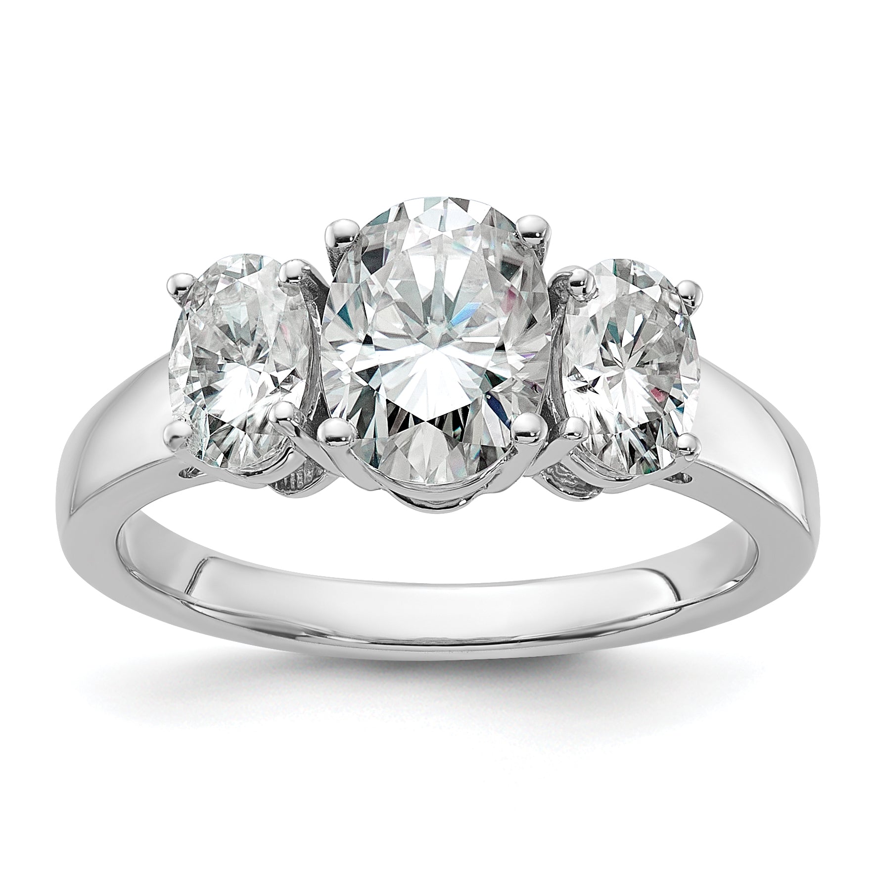 14KW Three Stone Oval Mounting, blank mounting only