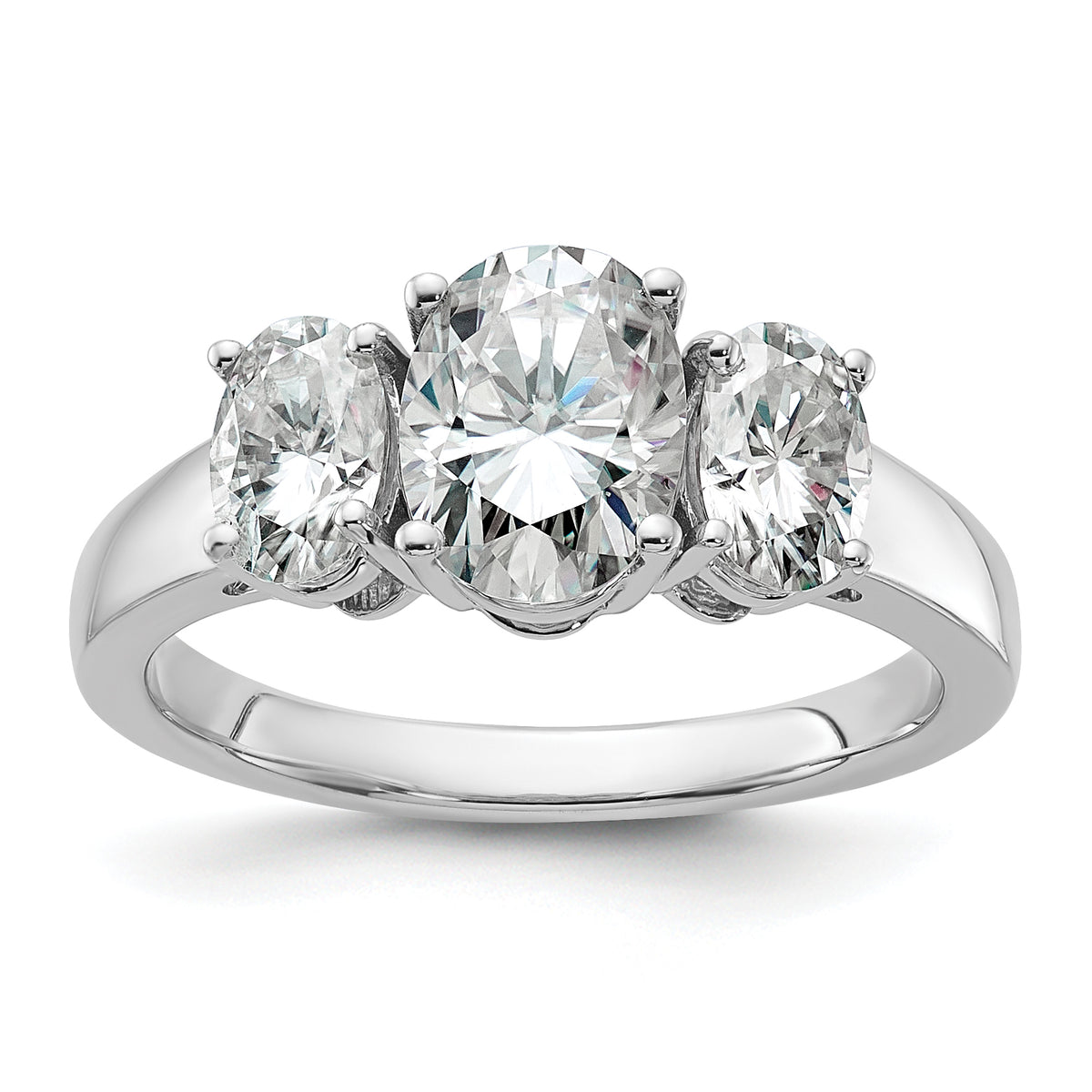 14KW Three Stone Oval Mounting, blank mounting only