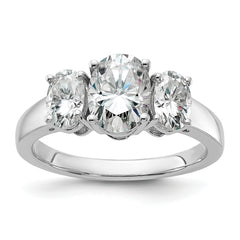 14KW Three Stone Oval Mounting, blank mounting only