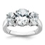 Three Stone Oval Engagement Ring in 14K White Gold (3 5/8 ct. tw.), Size 7 - Sophia Jewelers