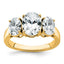 Certified Oval Three-Stone Lab-Grown Diamond Engagement Ring in 14K Yellow Gold (3 5/8 ct. tw.), Size 7 - Sophia Jewelers