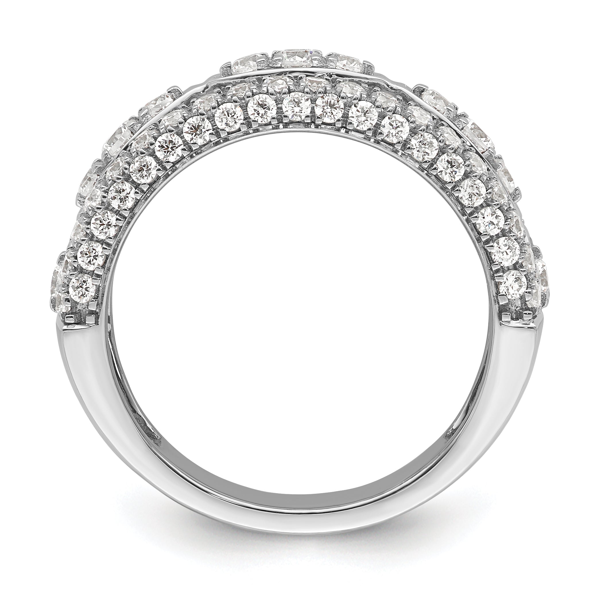 14k White Gold 1 1/5 carat Lab Grown Diamond VS/SI+ G+ Complete Fashion Ring Secondary image