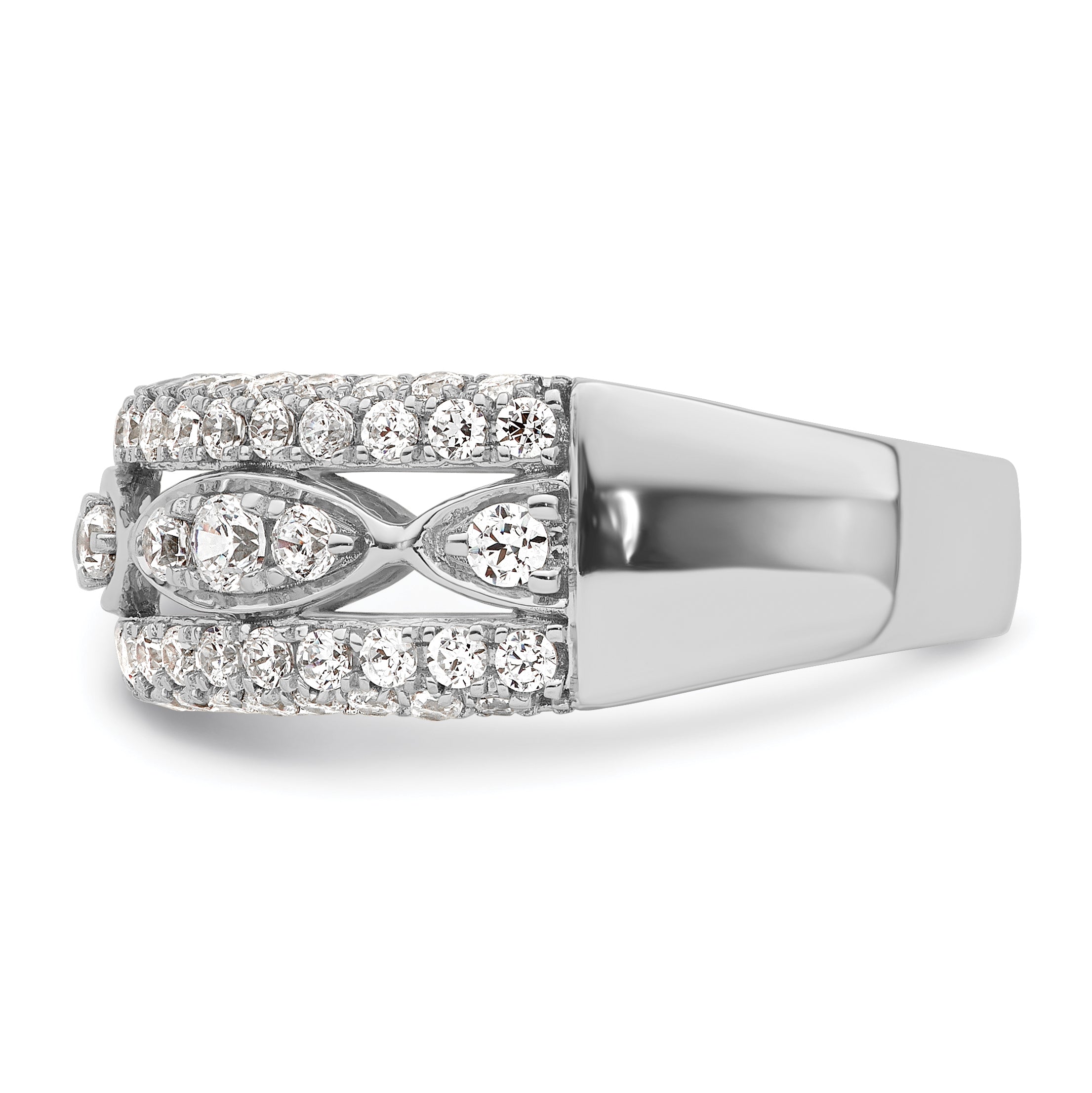 14k White Gold 1 1/5 carat Lab Grown Diamond VS/SI+ G+ Complete Fashion Ring