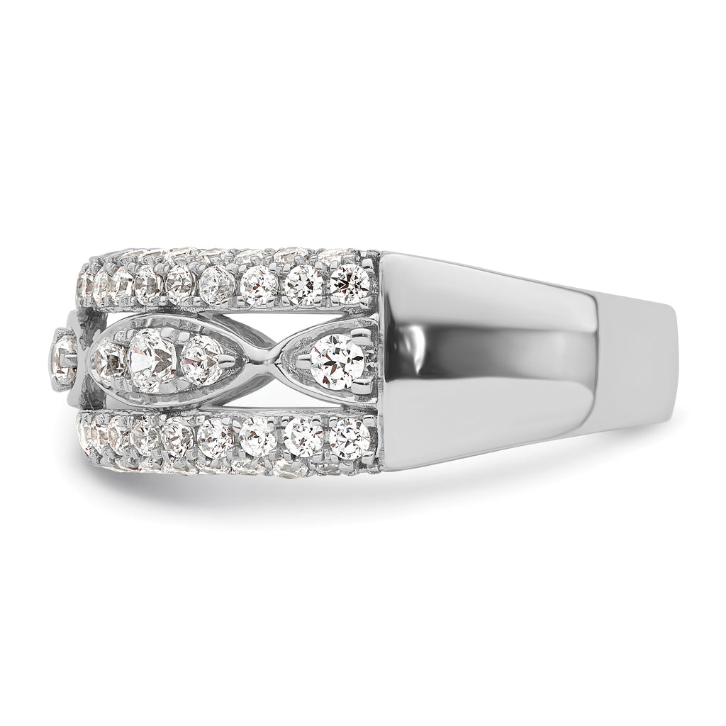 14k White Gold 1 1/5 carat Lab Grown Diamond VS/SI+ G+ Complete Fashion Ring
