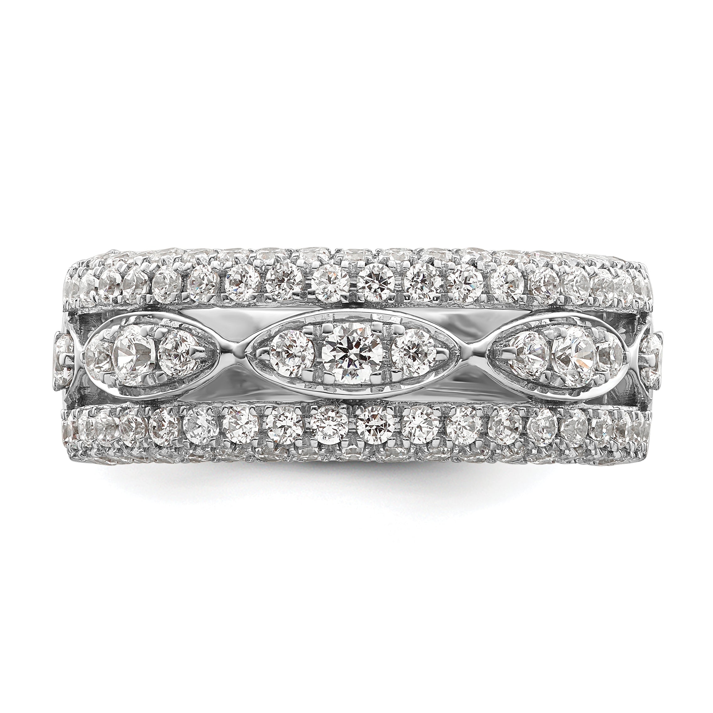 14k White Gold 1 1/5 carat Lab Grown Diamond VS/SI+ G+ Complete Fashion Ring