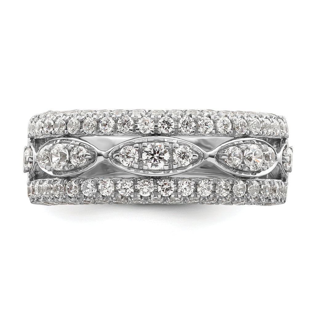 14k White Gold 1 1/5 carat Lab Grown Diamond VS/SI+ G+ Complete Fashion Ring