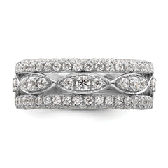 14k White Gold 1 1/5 carat Lab Grown Diamond VS/SI+ G+ Complete Fashion Ring