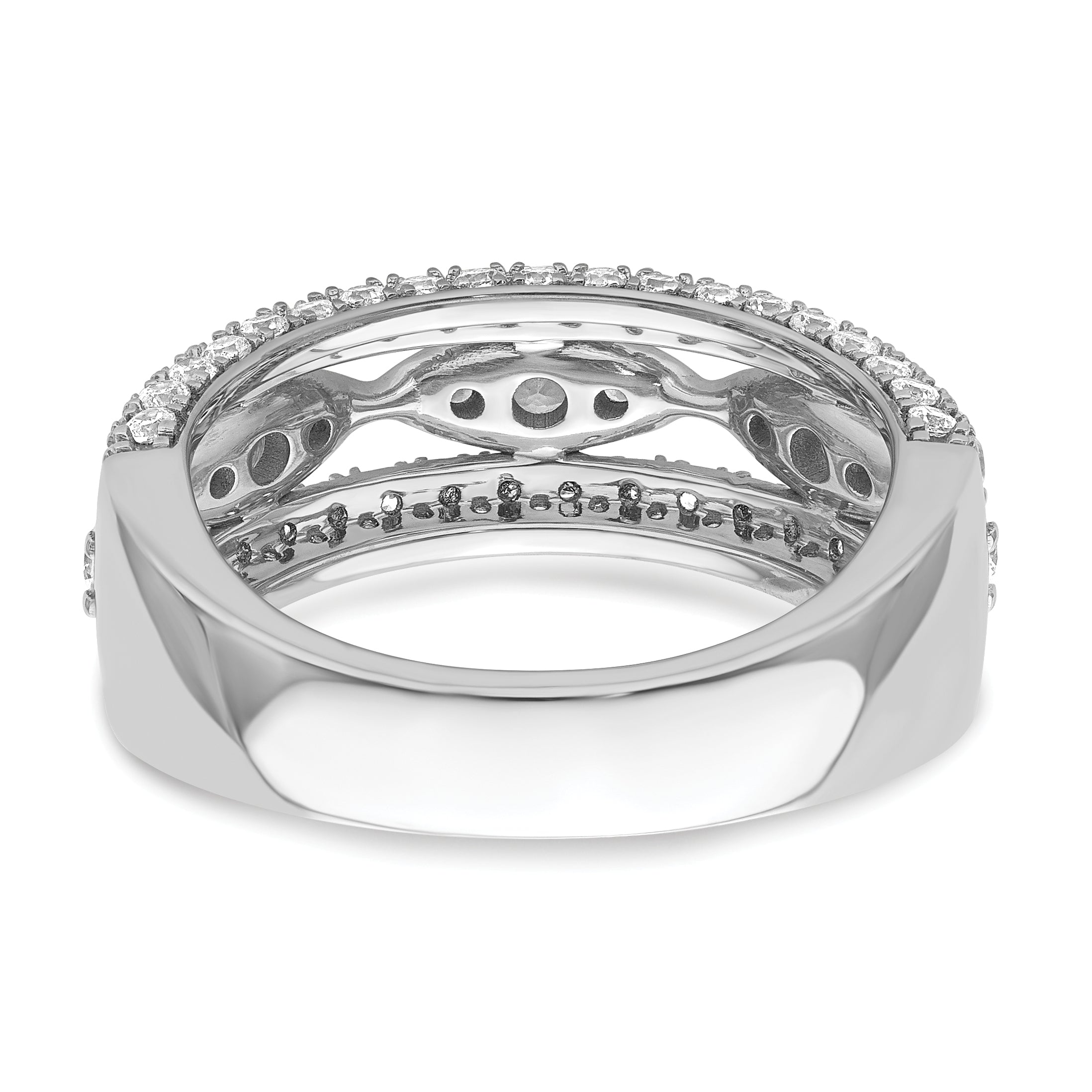 14k White Gold 1 1/5 carat Lab Grown Diamond VS/SI+ G+ Complete Fashion Ring