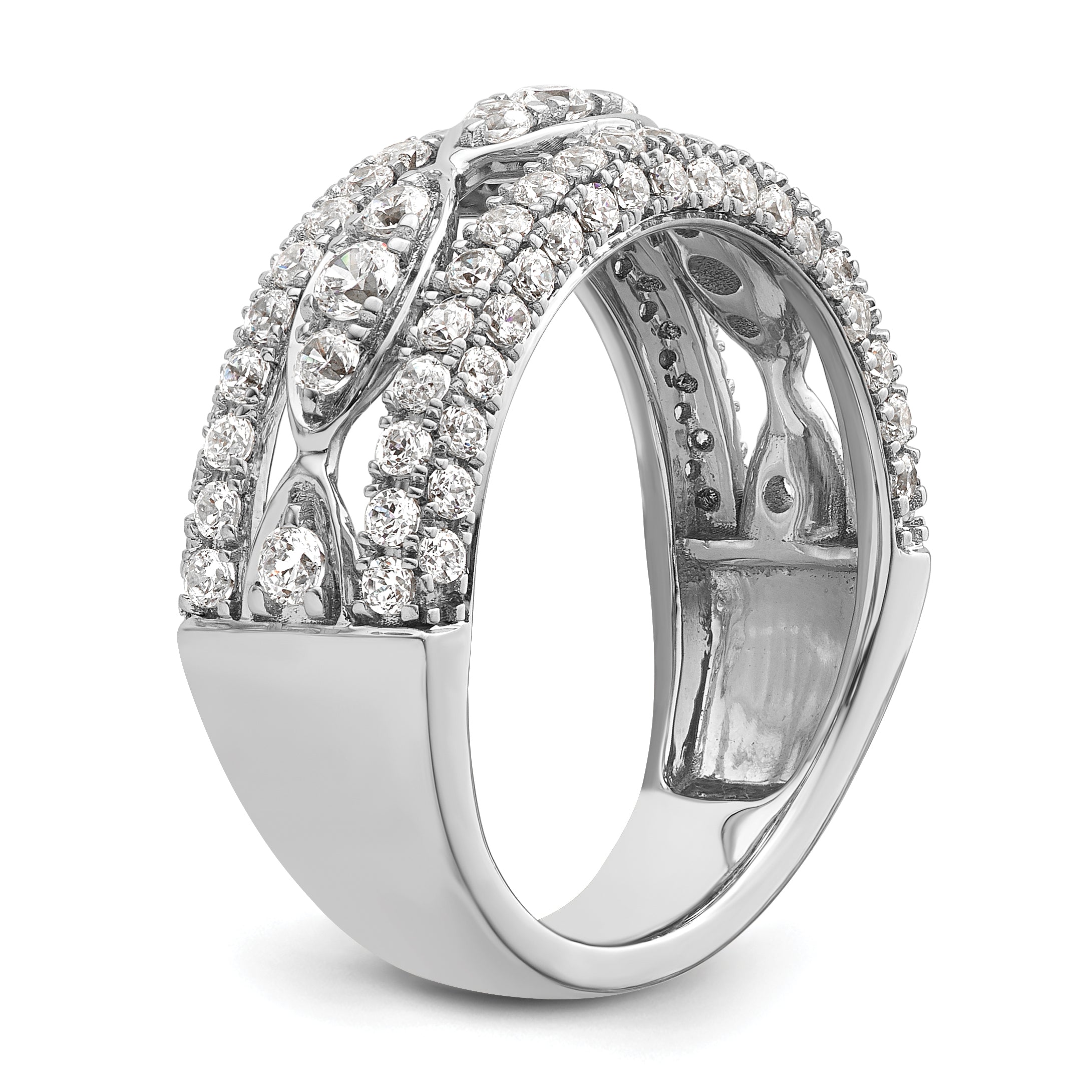 14k White Gold 1 1/5 carat Lab Grown Diamond VS/SI+ G+ Complete Fashion Ring