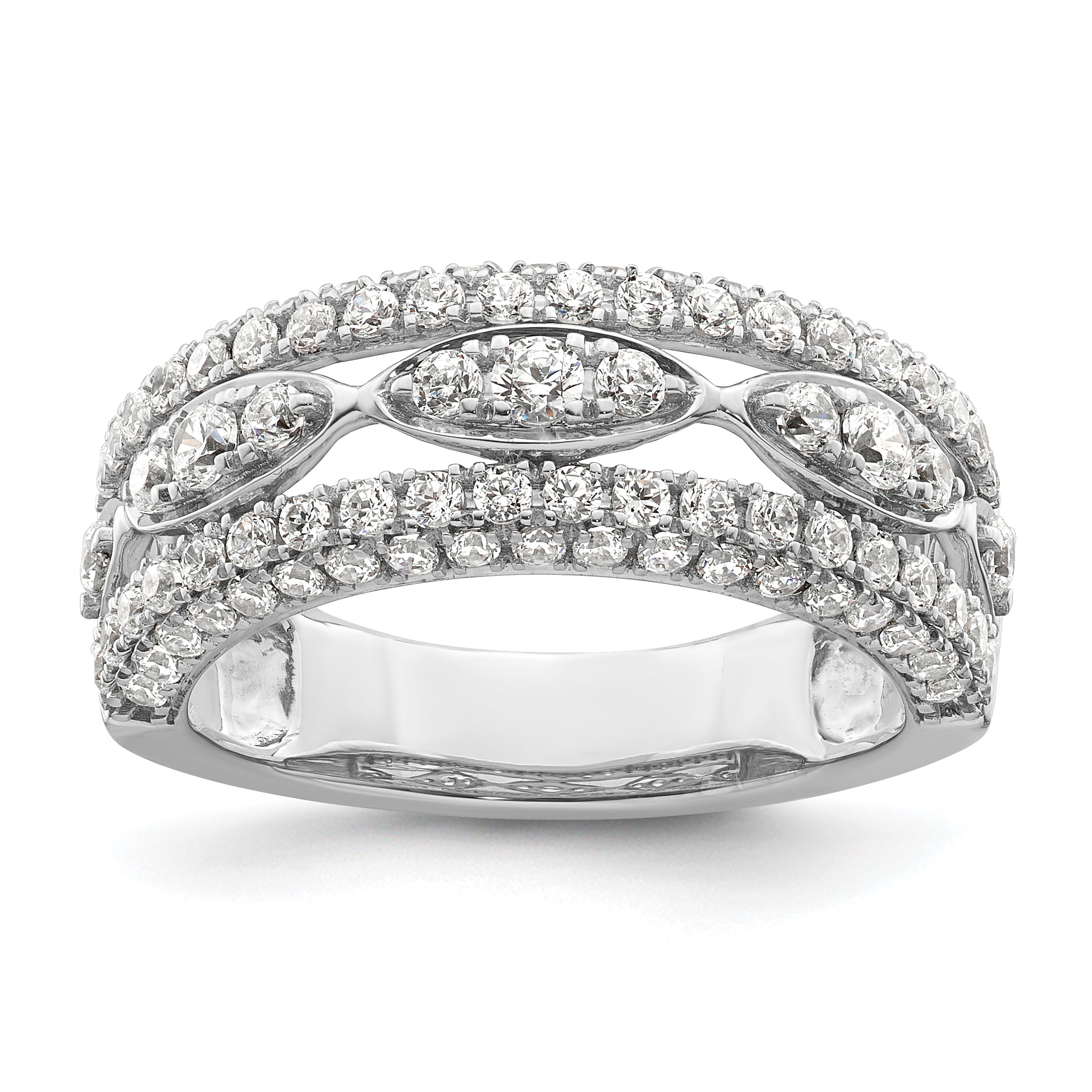 14k White Gold 1 1/5 carat Lab Grown Diamond VS/SI+ G+ Complete Fashion Ring