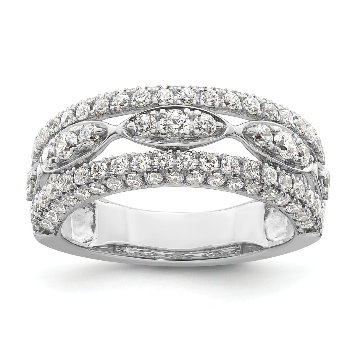 14k White Gold 1 1/5 carat Lab Grown Diamond VS/SI+ G+ Complete Fashion Ring