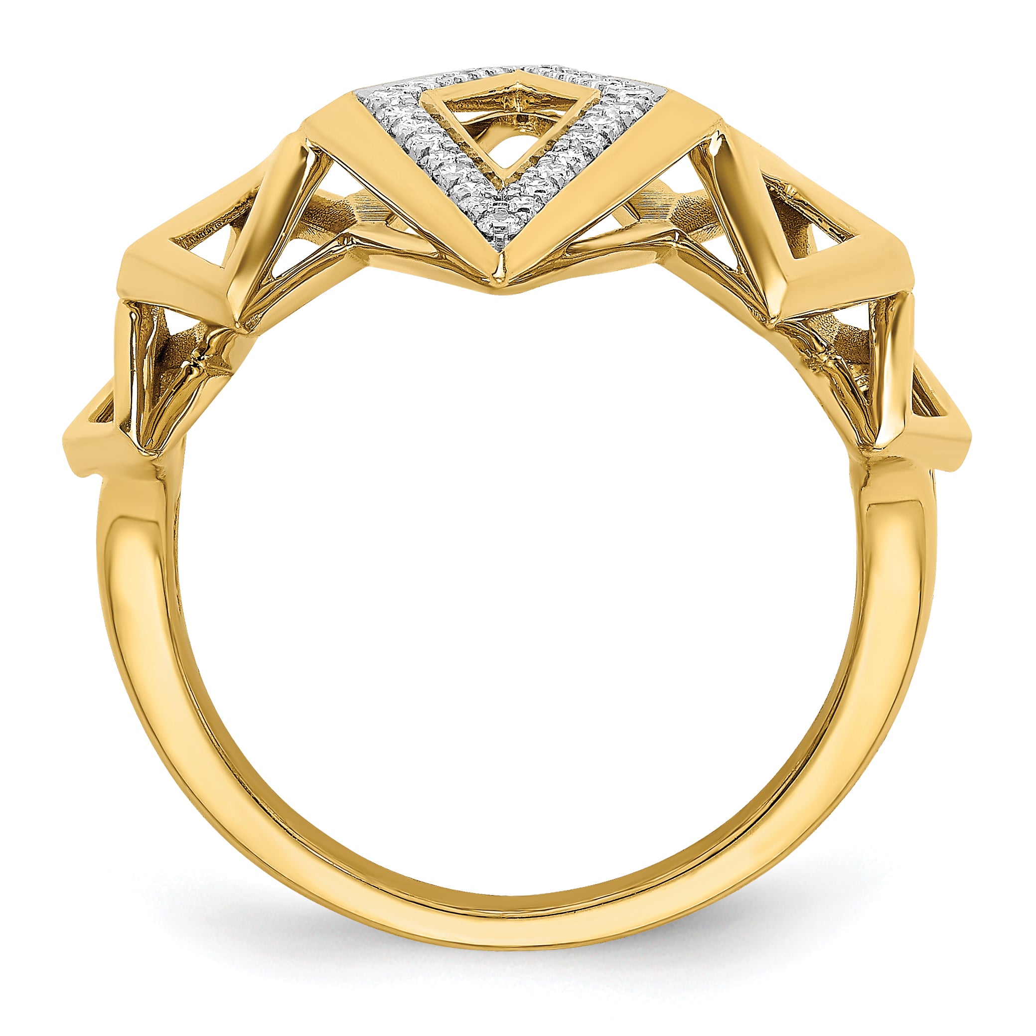 14k Polished Fancy Geometric Diamond Ring