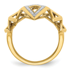14k Polished Fancy Geometric Diamond Ring