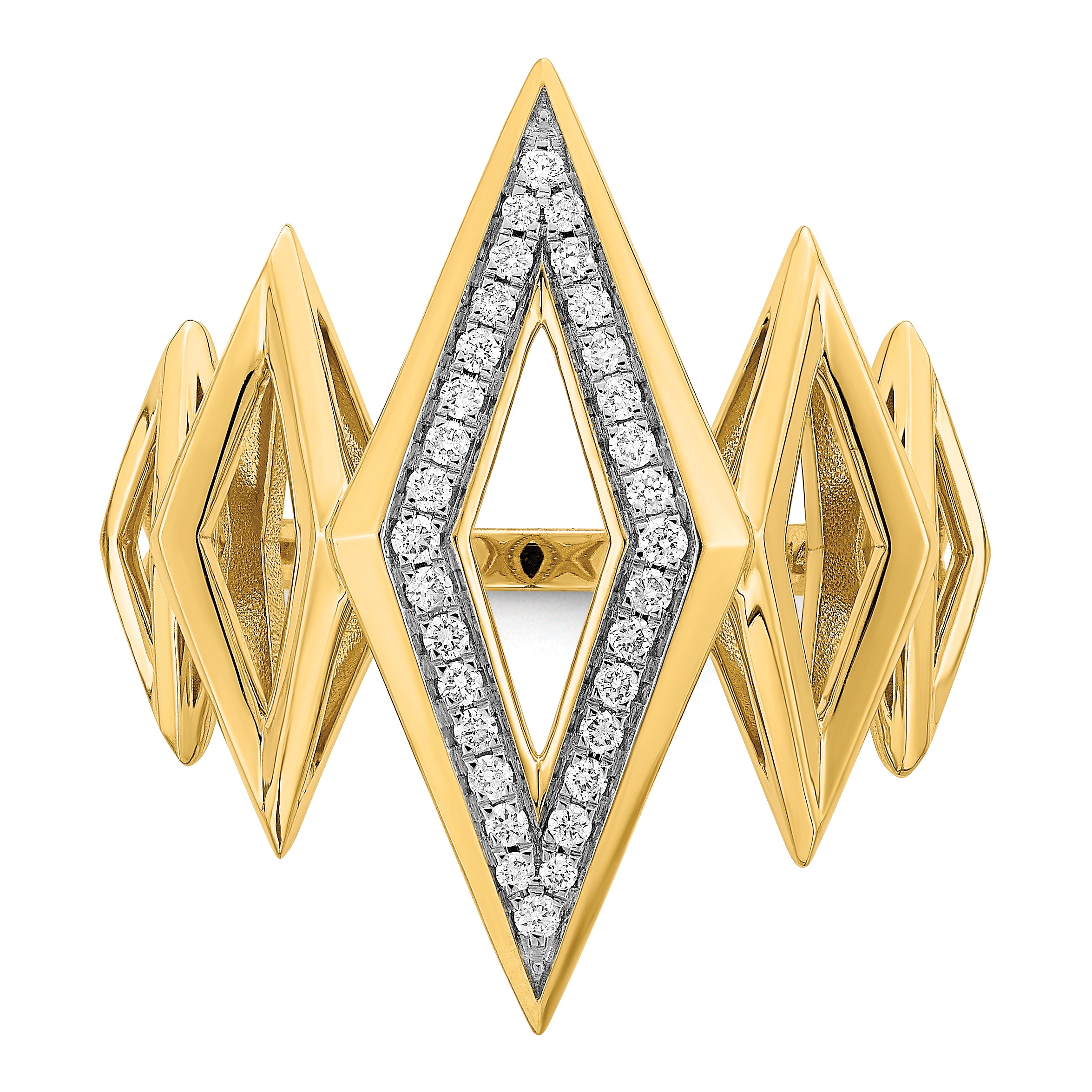 14k Polished Fancy Geometric Diamond Ring