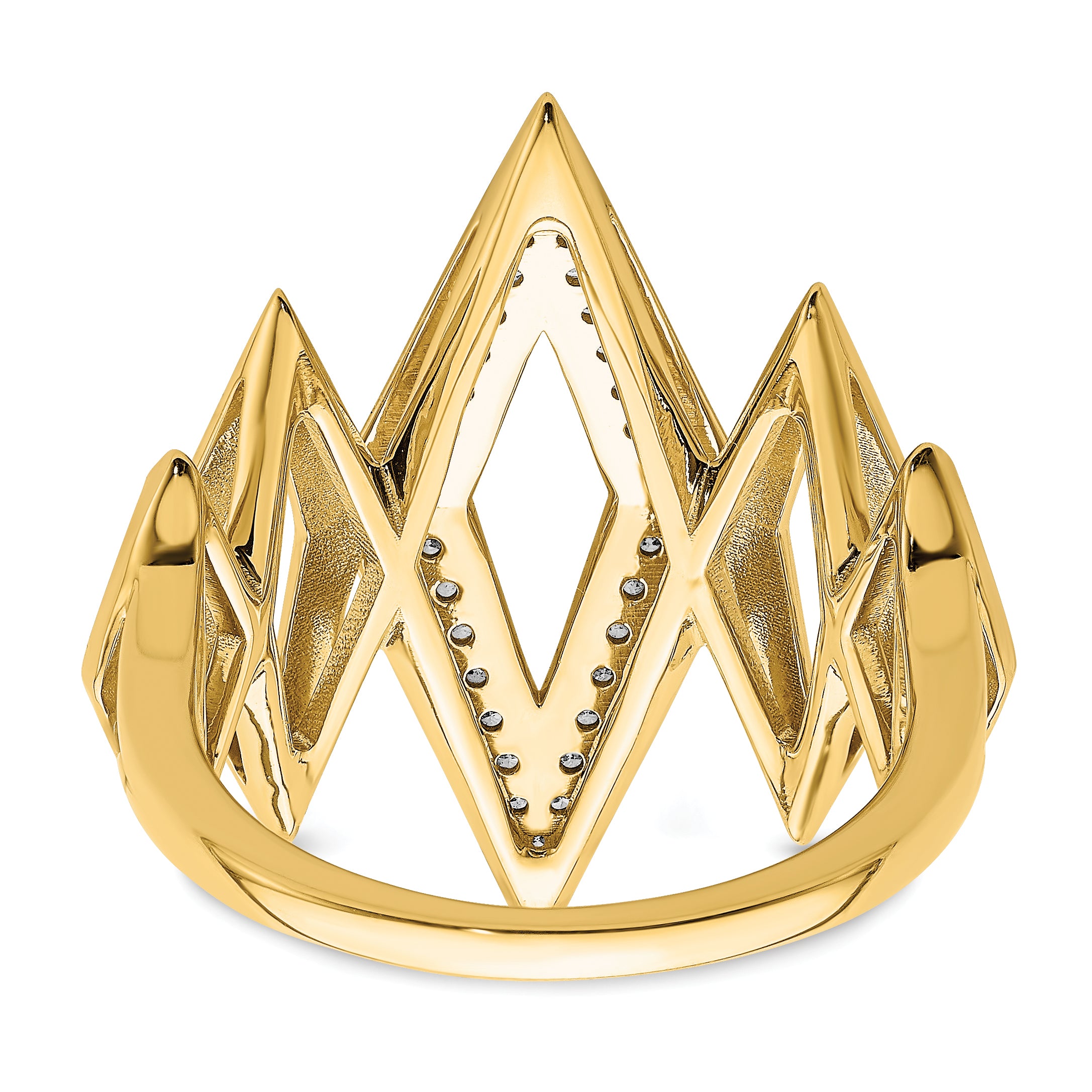14k Polished Fancy Geometric Diamond Ring