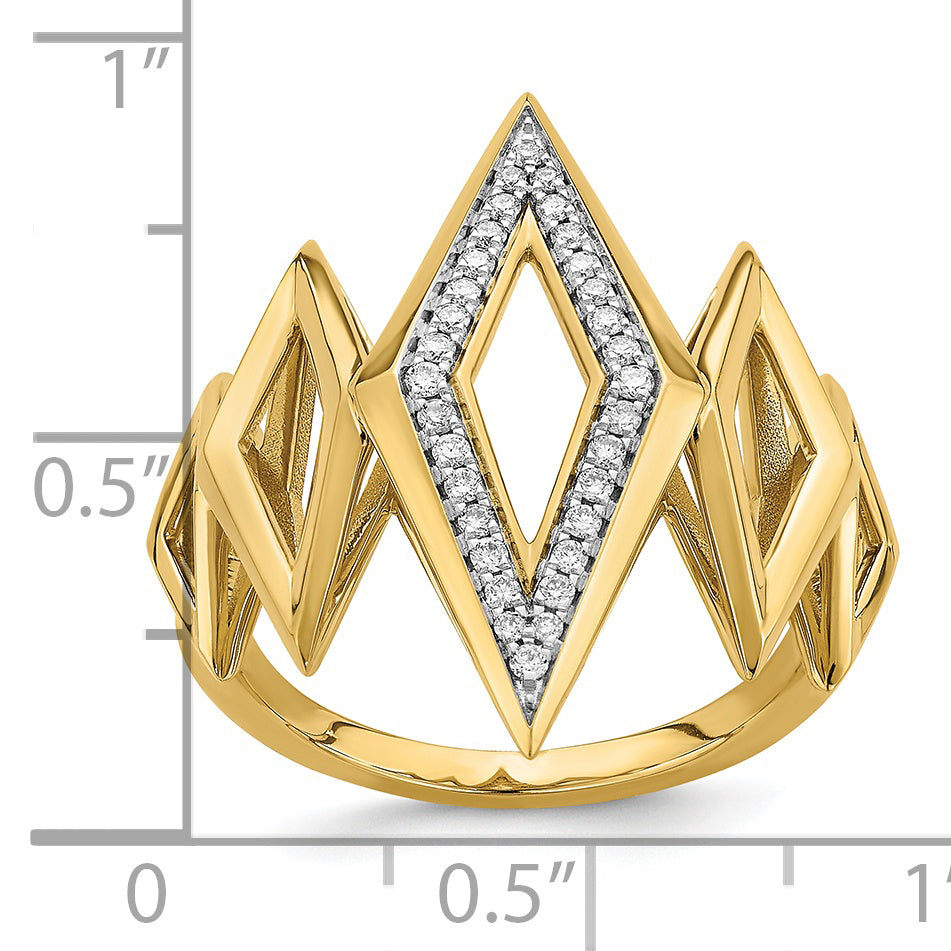 14k Polished Fancy Geometric Diamond Ring