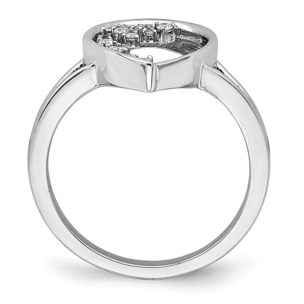 14k White Gold Polished Teardrop Diamond Ring