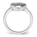 14k White Gold Polished Teardrop Diamond Ring