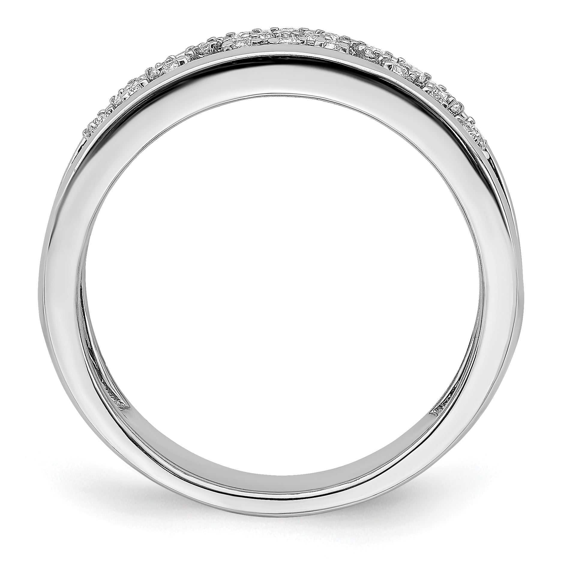 14k White Gold Polished Fancy Diamond Band Secondary image