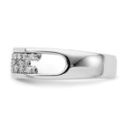 14k White Gold Polished Fancy Diamond Band