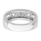 14k White Gold Polished Fancy Diamond Band