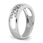 14k White Gold Polished Fancy Diamond Band