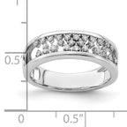 14k White Gold Polished Fancy Diamond Band
