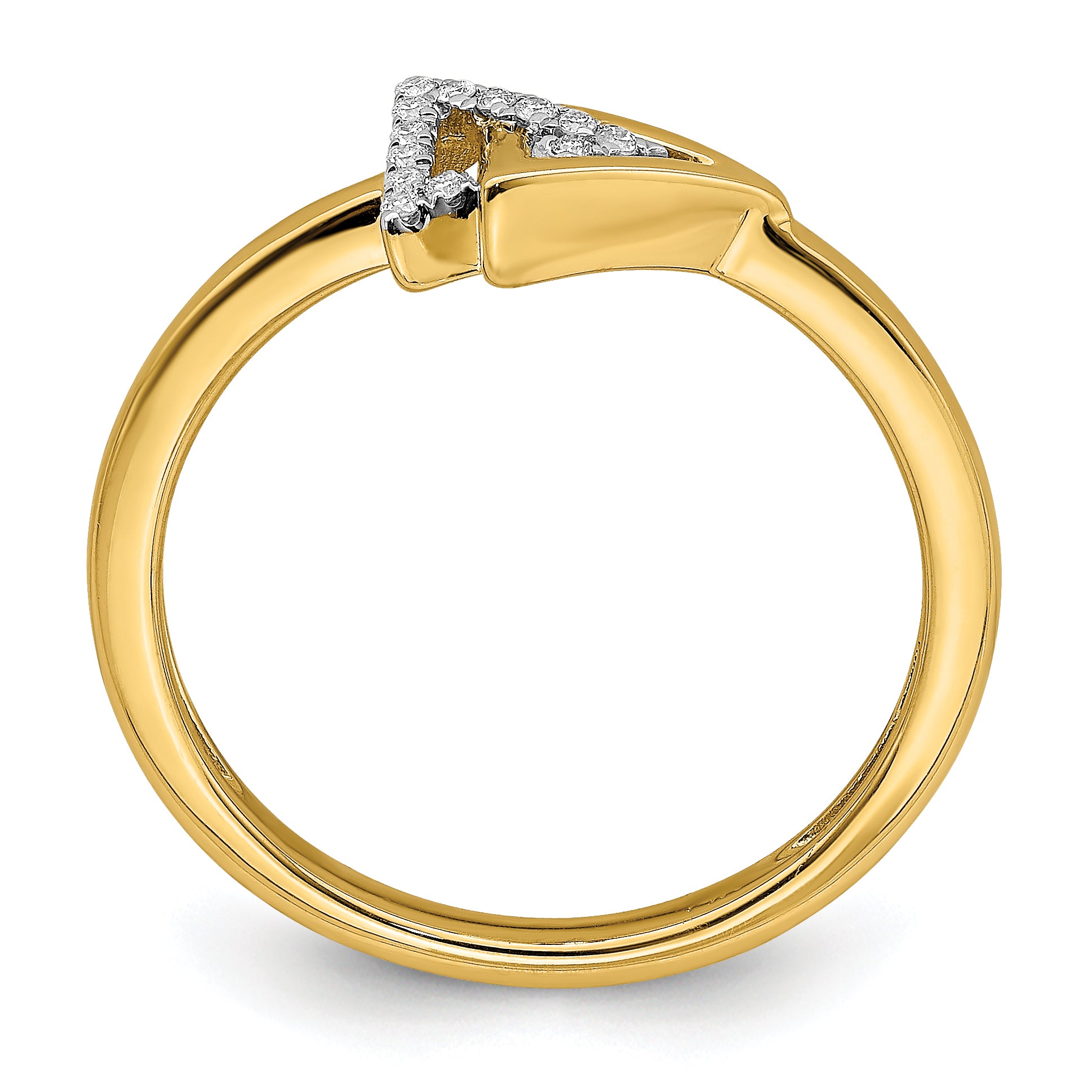 14k Polished Double Triangle Diamond Ring