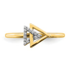 14k Polished Double Triangle Diamond Ring
