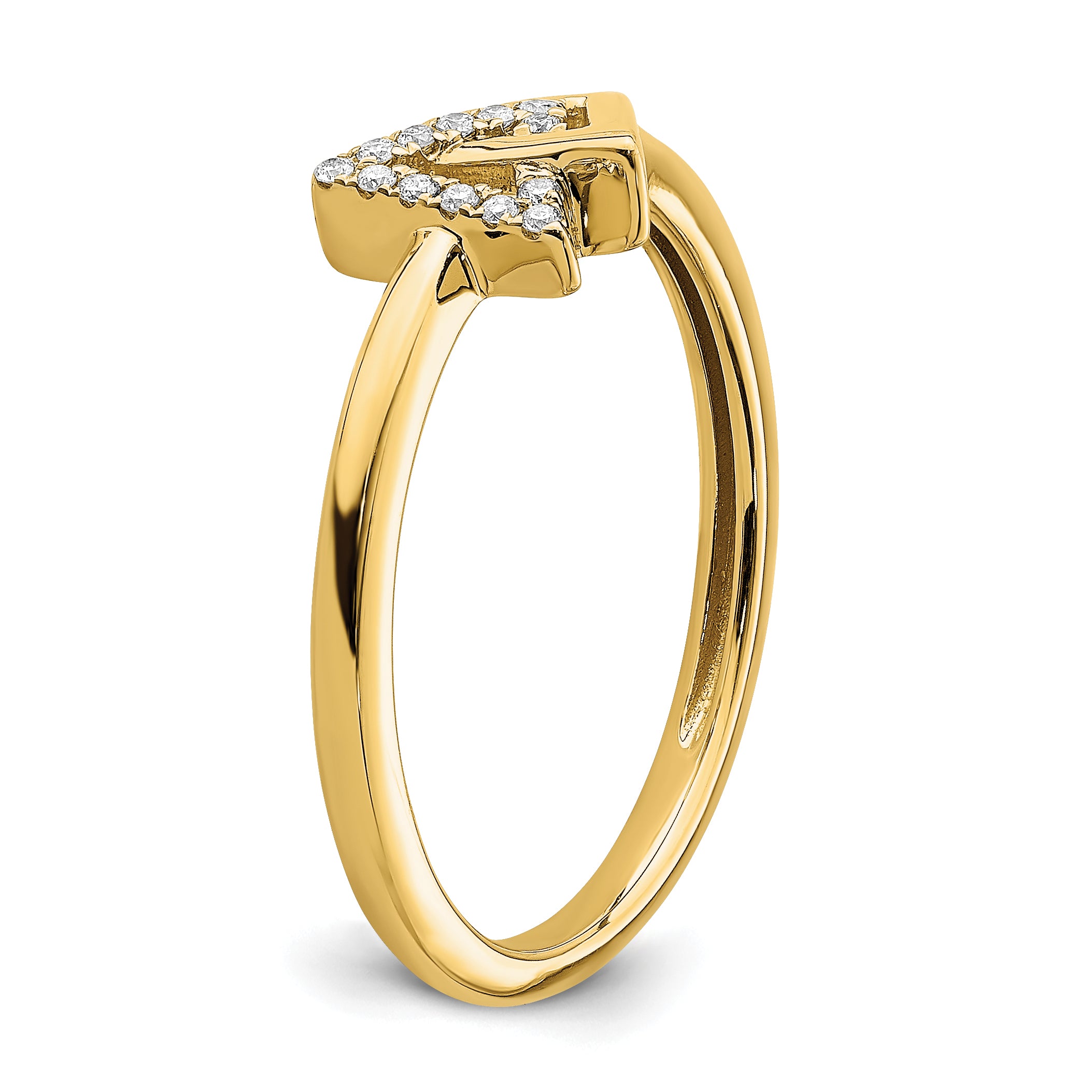 14k Polished Double Triangle Diamond Ring