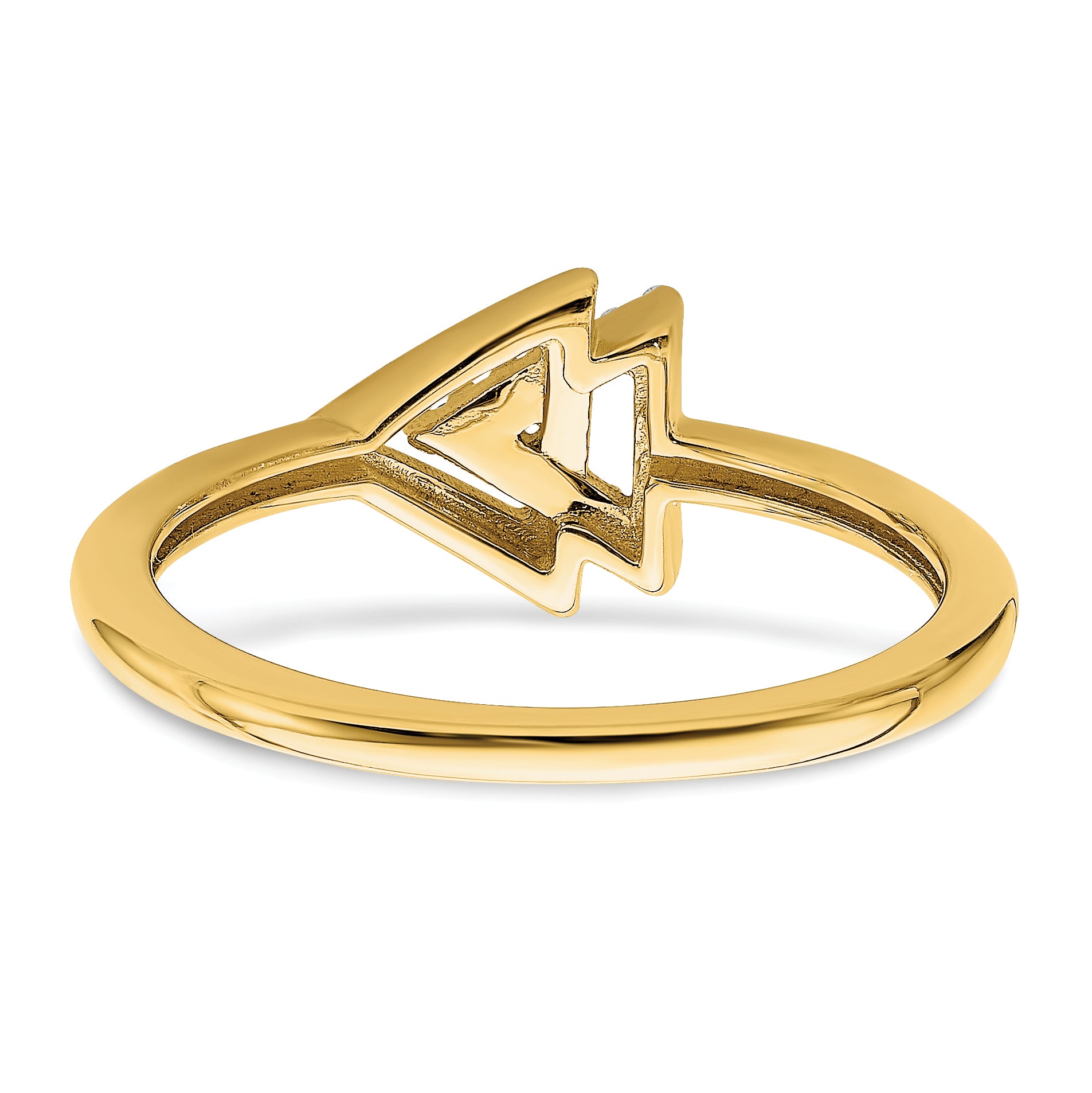14k Polished Double Triangle Diamond Ring
