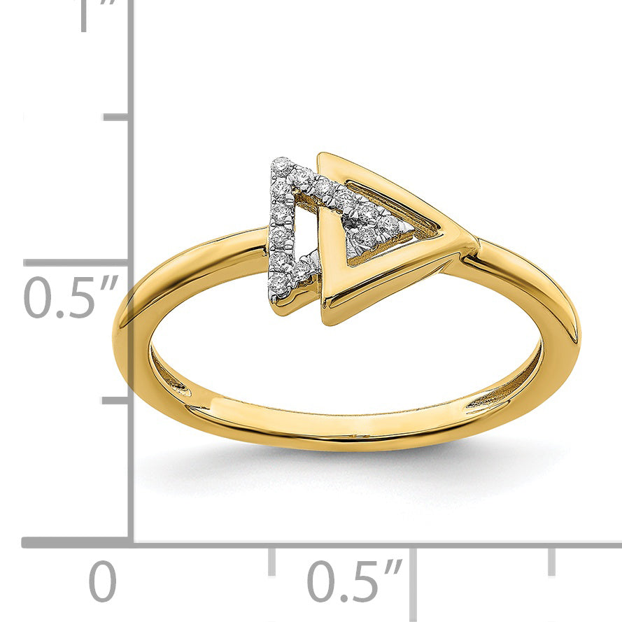 14k Polished Double Triangle Diamond Ring