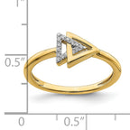 14k Polished Double Triangle Diamond Ring