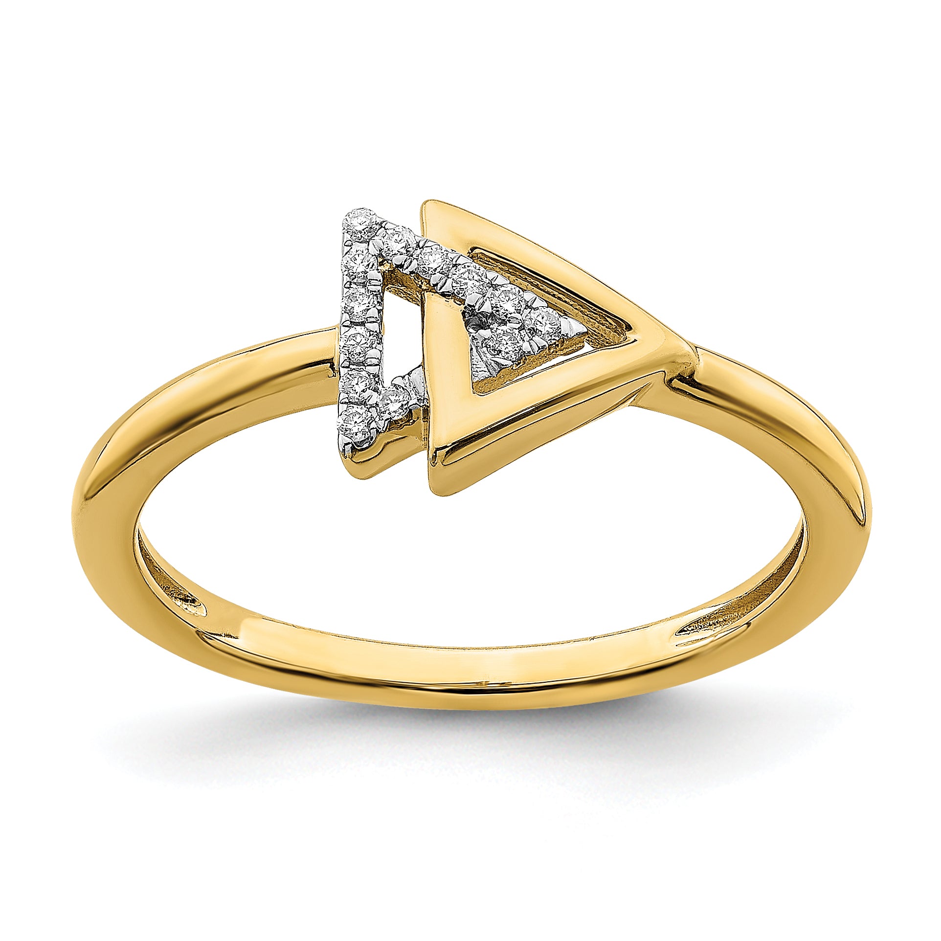14k Polished Double Triangle Diamond Ring Main image