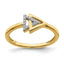14k Polished Double Triangle Diamond Ring