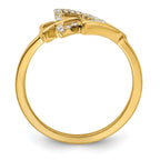 14k Polished Triple Triangle Diamond Ring