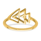 14k Polished Triple Triangle Diamond Ring