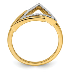 14k Polished Double Triangle Diamond Ring