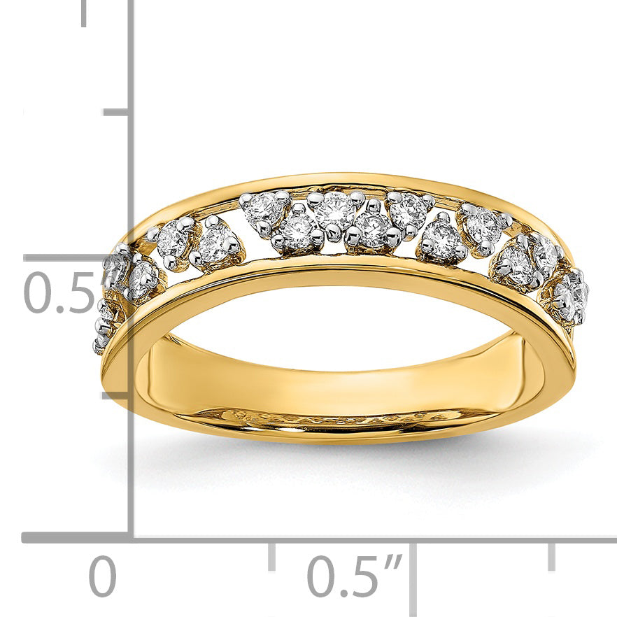 14k Polished Diamond Band